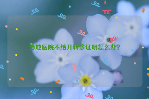 当地医院不给开转诊证明怎么办？